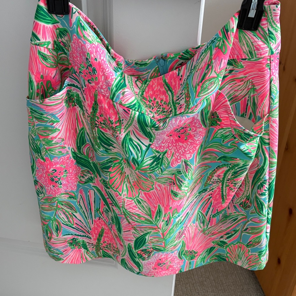 Lilly Pulitzer Pink & Green Floral Mini Skort size 14